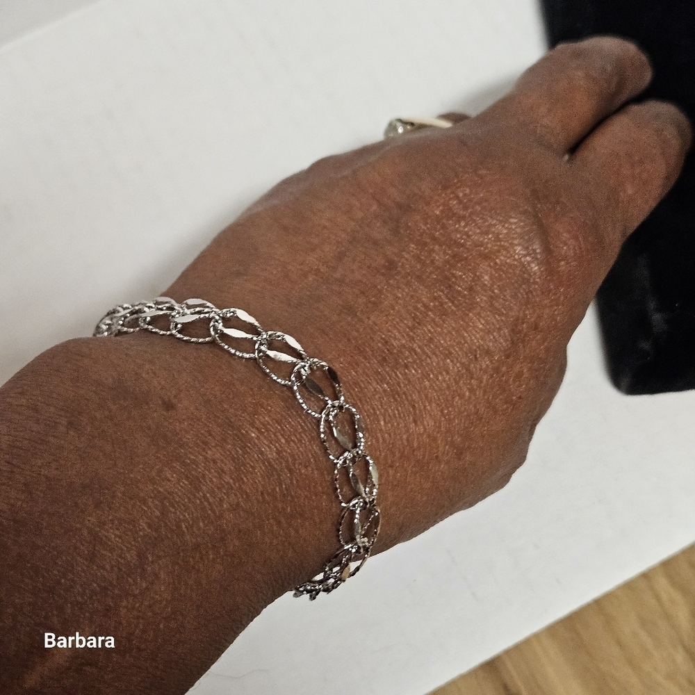 Vintage Sterling Silver Double Link Bracelet